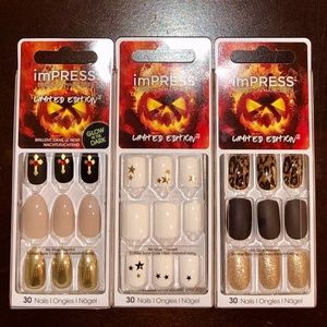 Lot of 3 Halloween Kiss imPRESS Press-On Nails NEW